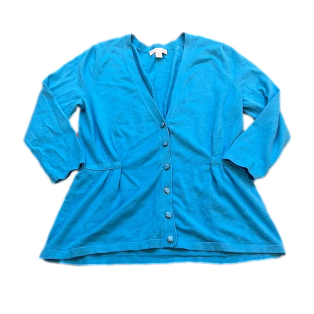 NEW York & co rayon cardigan turquoise lightweight 3/4 sleeve medium